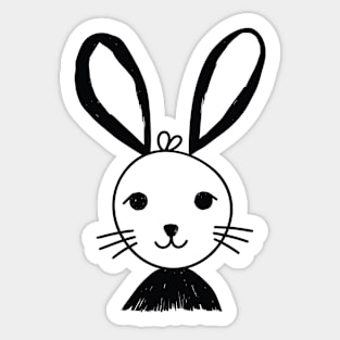 Cute Bunny Doodle Sticker